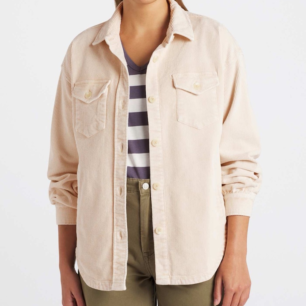 FLAG & ANTHEM Cayce Double Pocket Corduroy Shirt Jacket Women’s Size XL Cream